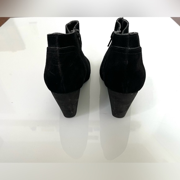 Cooperative zipper suede / leather black wedge ankle booties Urban outfitters - Picture 4 of 5
